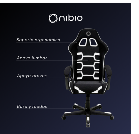 Silla Gamer Nibio Savage Reclinable 160° Blanca