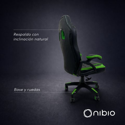 Silla Gamer Nibio Neon Reclinable Cuero PU Verde