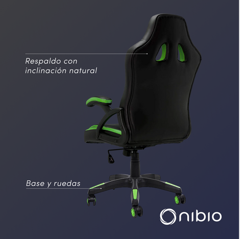 Silla Gamer Nibio Neon Reclinable Cuero PU Verde