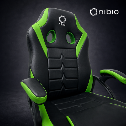 Silla Gamer Nibio Neon Reclinable Cuero PU Verde