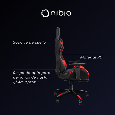 Silla Gamer Nibio Gc181 Reclinable 180° Apoya Pies Brazos