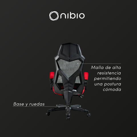 Silla Gamer Nibio Rex V2 Reclinable Apoyapies Roja