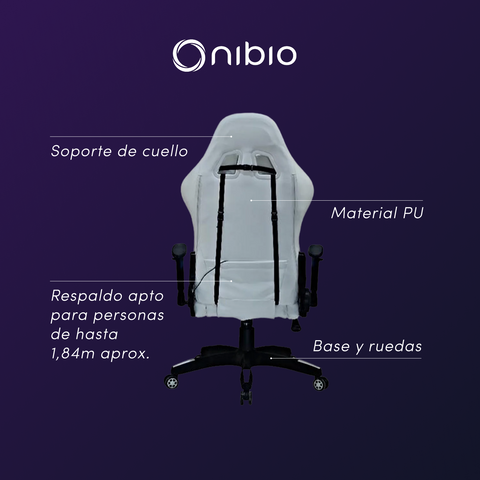 Silla Gamer Nibio Pro RGB con Control Remoto Apoyabrazos 2D Reclinable