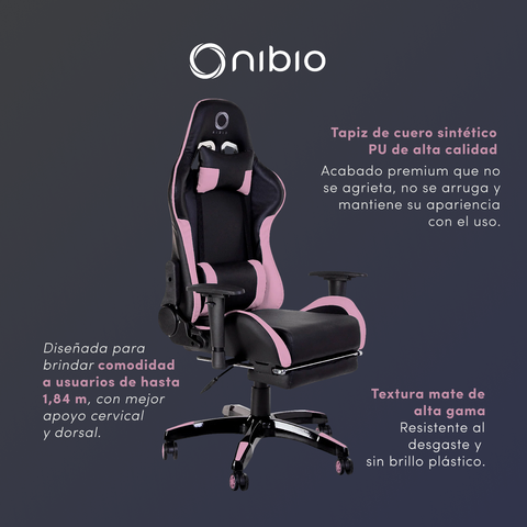Silla Gamer Nibio Destroyer Reclinable 180° Apoyapies