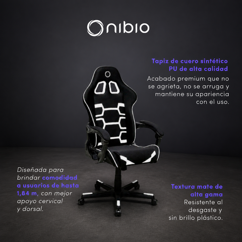 Silla Gamer Nibio Savage Reclinable 160° Blanca