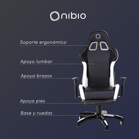 Silla Gamer Nibio Destroyer Reclinable 180° Apoyapies