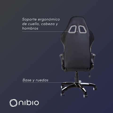 Silla Gamer Nibio Destroyer Reclinable 180° Apoyapies