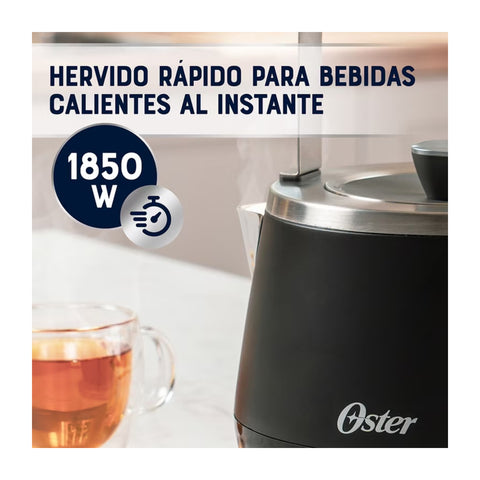 Hervidor Premium Oster 1.5 Lt 4510 Negro Acero Inox