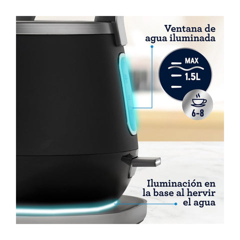 Hervidor Premium Oster 1.5 Lt 4510 Negro Acero Inox