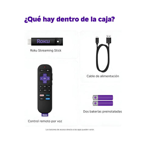 Dispositivo de Streaming Roku 3840s2 Streamer HD Control Por Voz Netflix Disney+