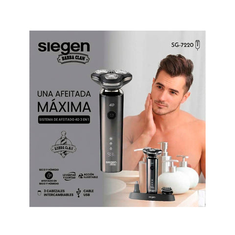 Afeitadora Siegen SG-7220 One Shave Max 3 USB Wet & Dry 4D