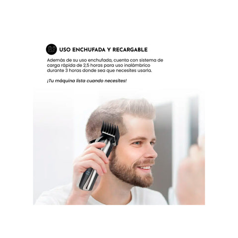 Cortapelos Clipper Siegen SG-8620 Carga Rapida USB + 8 peines