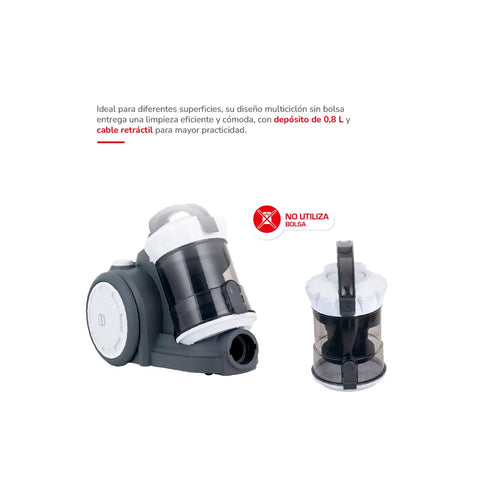 Aspiradora de Arrastre Thomas TH-2202BL Multicyclone Filtro HEPA 0.8L 1400W