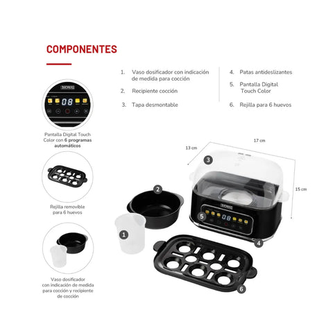 Cocedor de huevos Thomas TH-85DC Egg Touch DigitalPro 6