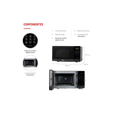 Microondas Thomas TH-MW20DN HeatTouch 20 L 700W 10 Niv