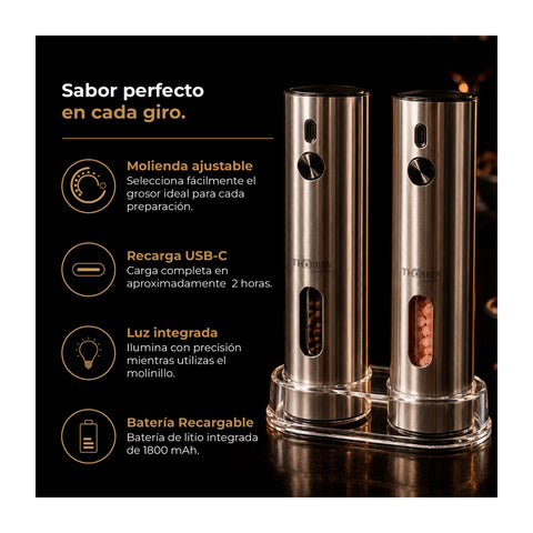 Moledor de Especias Electrico Thorben USB Delux Grinder Set