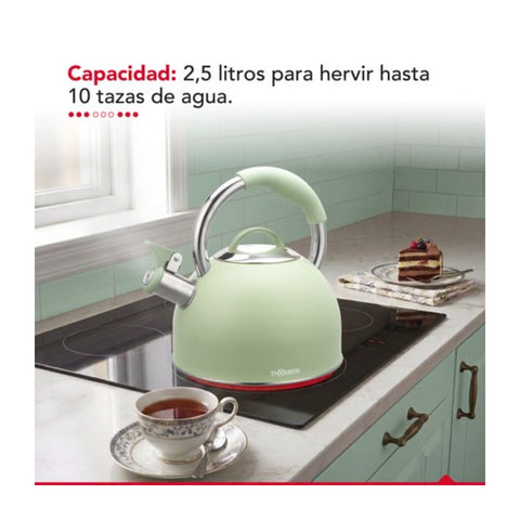 Tetera Thorben Tea Time 2.5L Acero Inoxidable Silbadora