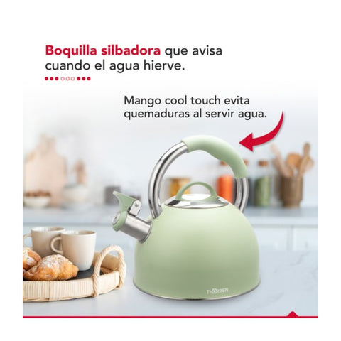 Tetera Thorben Tea Time 2.5L Acero Inoxidable Silbadora