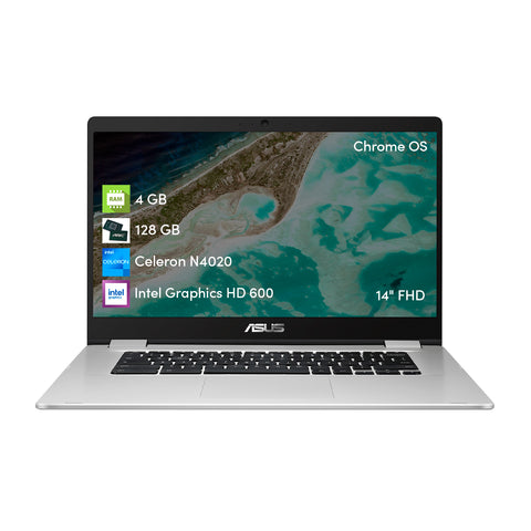 Notebook Asus C424 Celeron N4020 4GB 128SSD 14 FHD Chrome Os