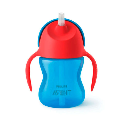 Vaso Con Bombilla Avent 9m+ Azul/Rojo 200ml