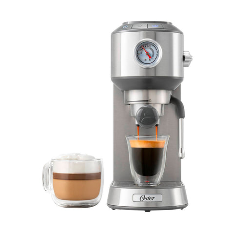 Cafetera Espresso Compacta Oster BVSTEM7200 15bar 1350W Gris