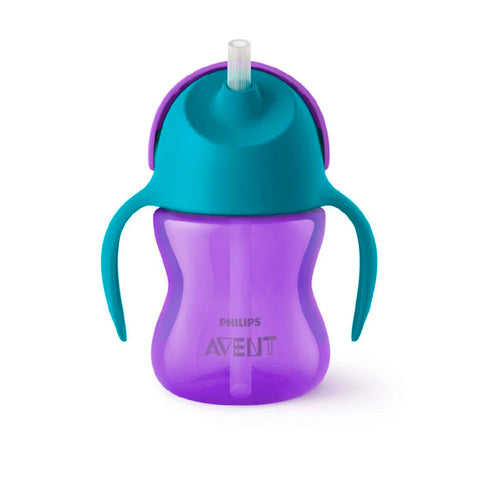 Vaso Con Bombilla Avent 9m+ Morado 200ml