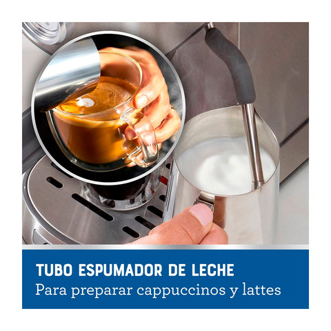 Cafetera Espresso Compacta Oster BVSTEM7200 15bar 1350W Gris