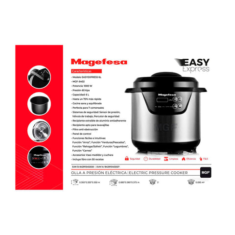 Olla a Presión Electrica Magefesa Easy Express 6L MGF6402